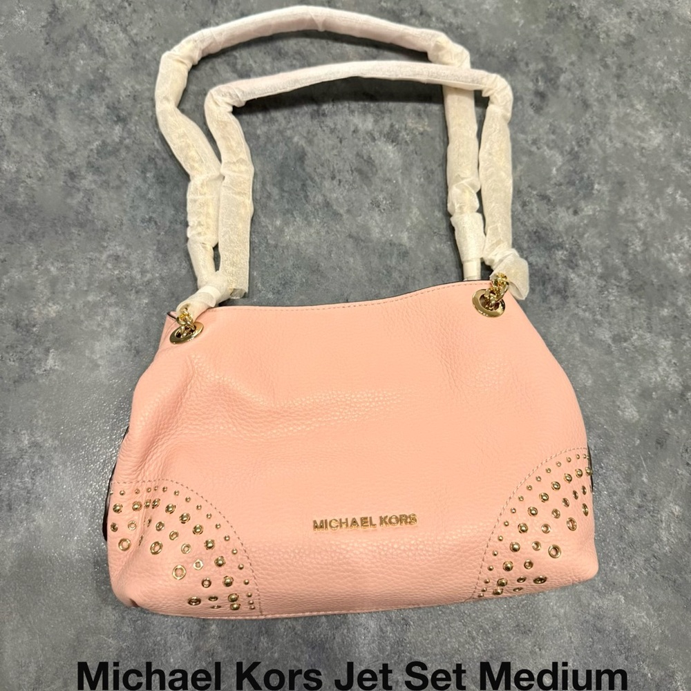 Michael Kors Blush Pink Studded Shoulder Bag